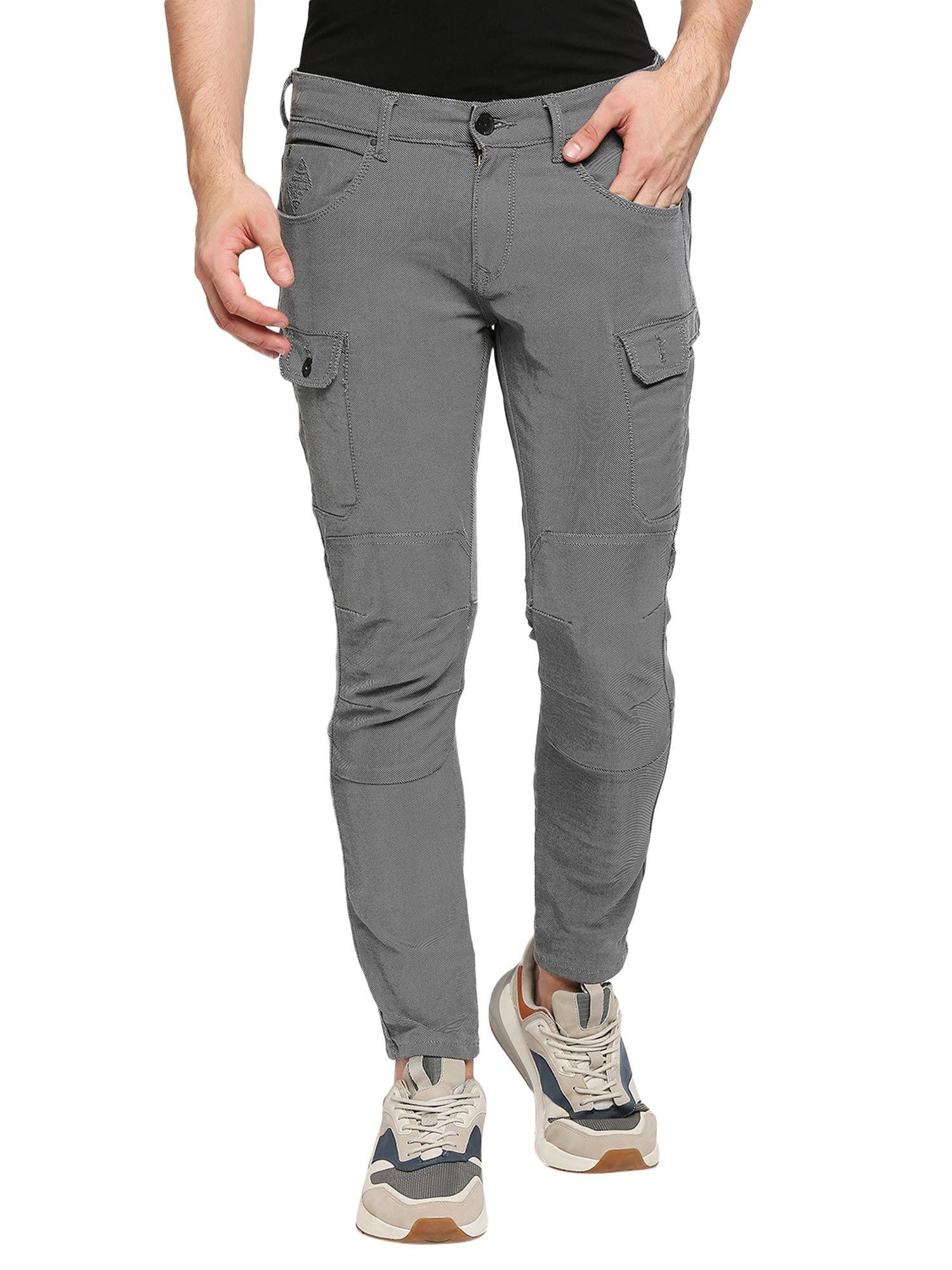 men's tapered fit washed grey jeans