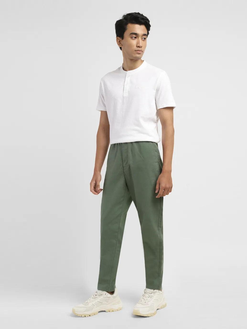 men's tapered green joggers