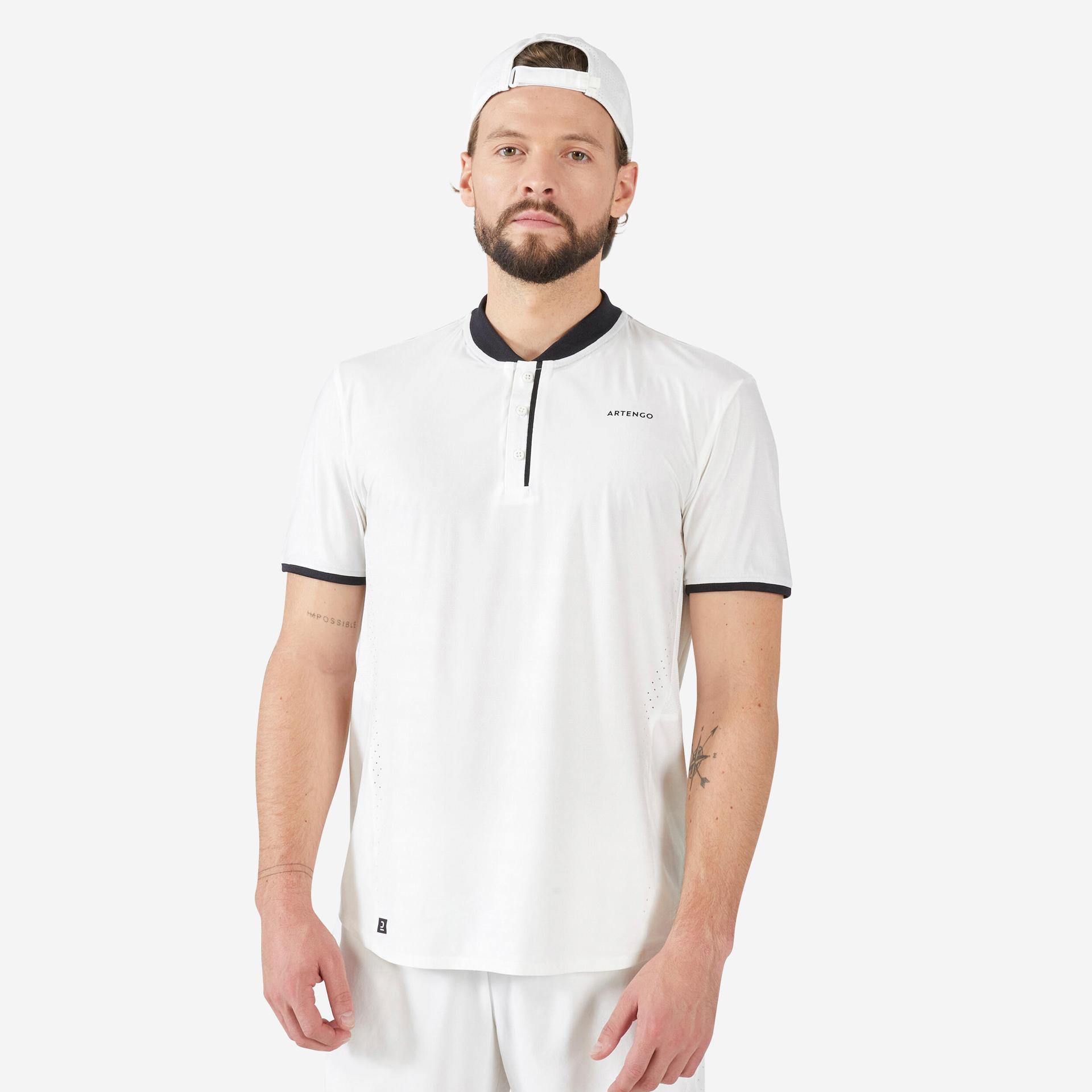 men's tennis short-sleeved t-shirt dry+ - off-white