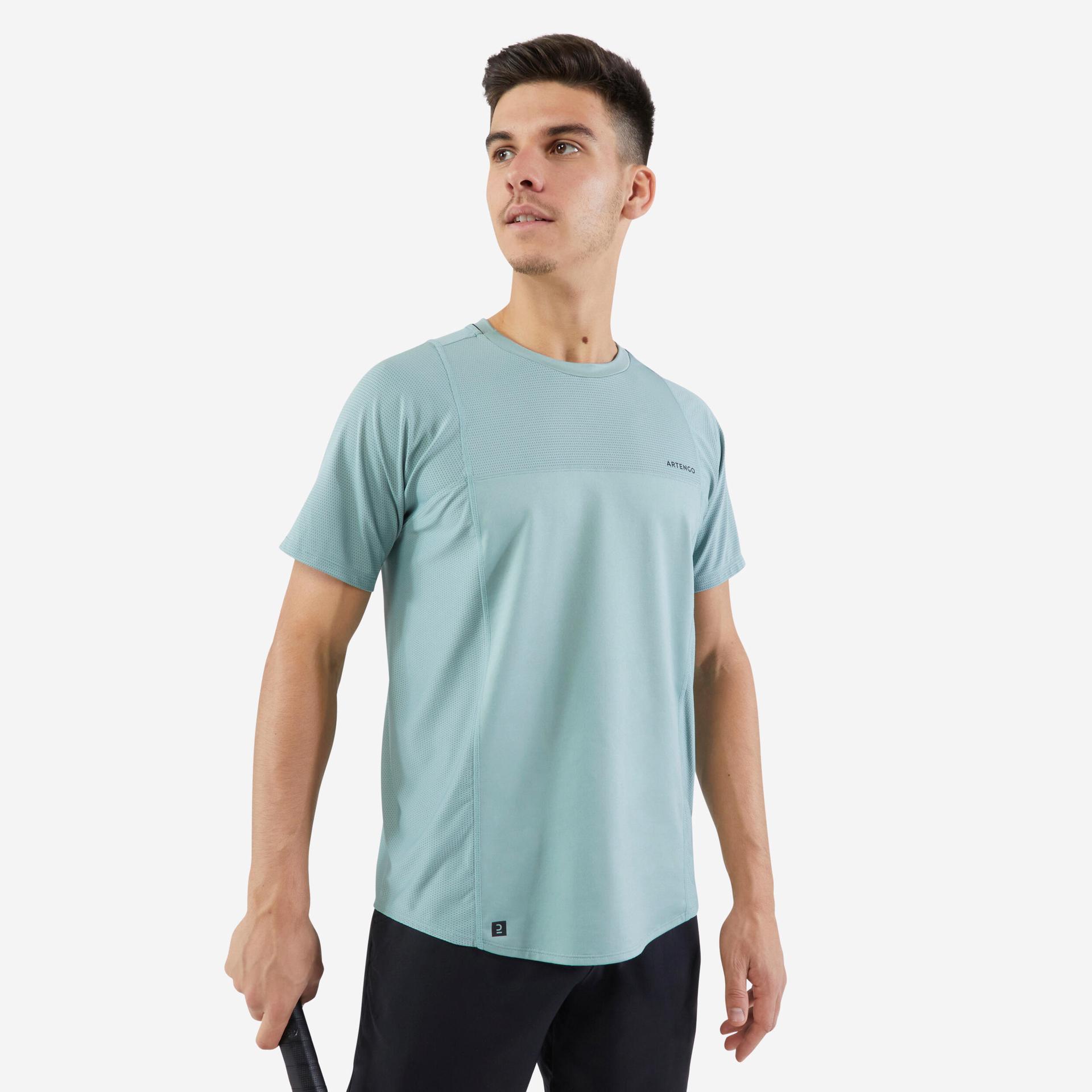 men's tennis t-shirt short sleeved quick dry lovat green