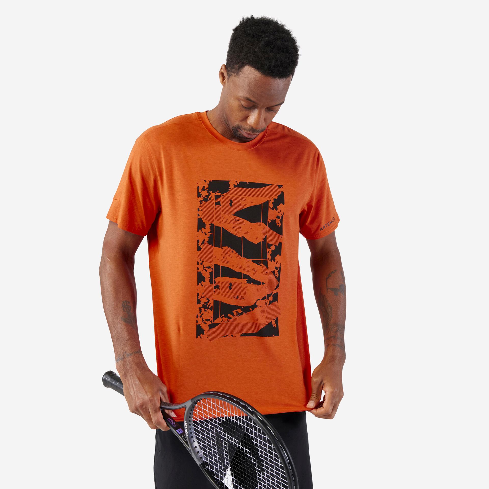 men's tennis t-shirt soft - terracotta