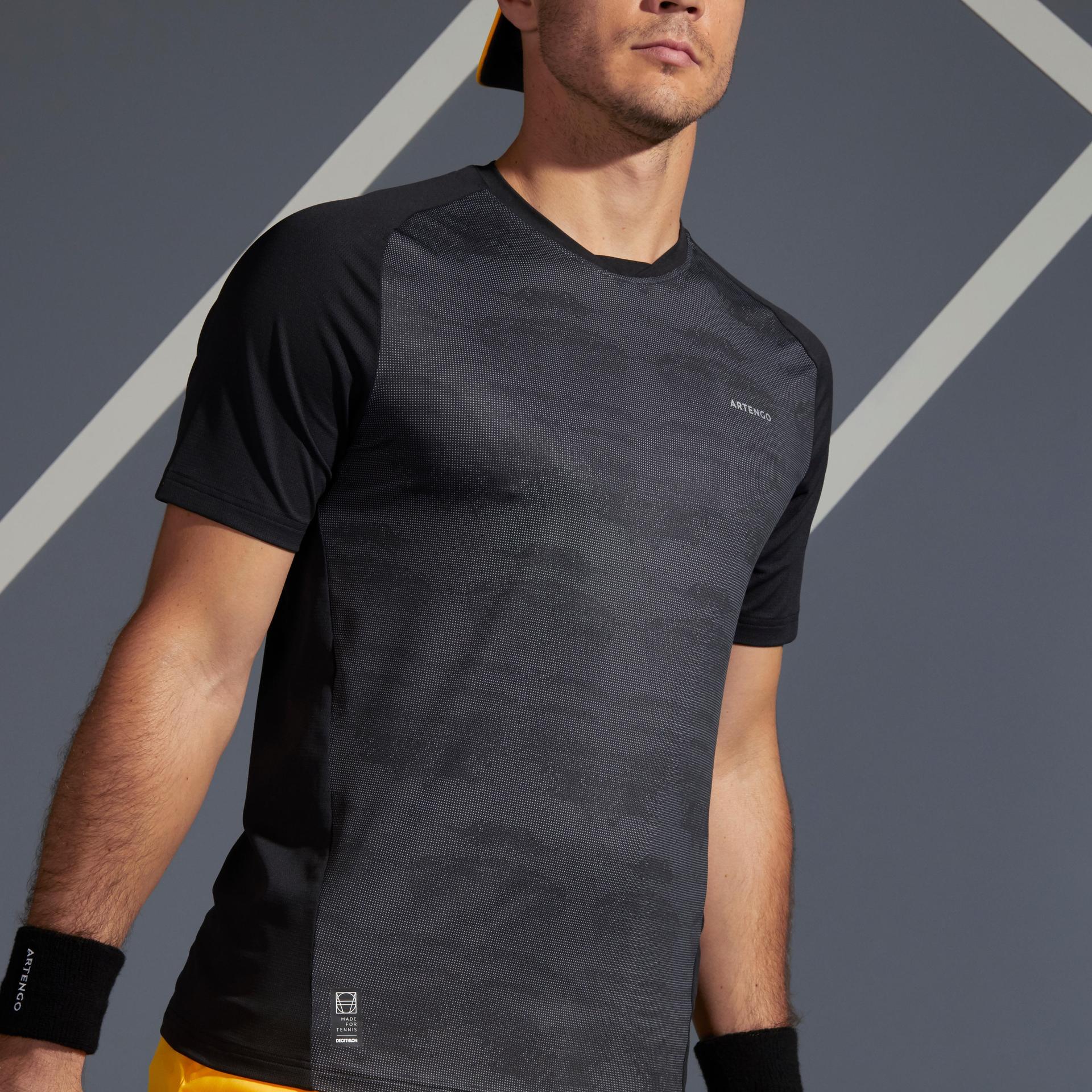 men's tennis t-shirt tts 500 dry - black graph