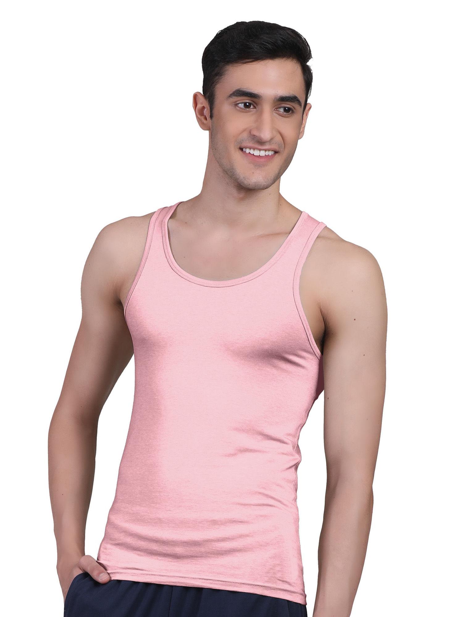 men's twin skin bamboo anti microbial breathtech cotton vest, pack of 1