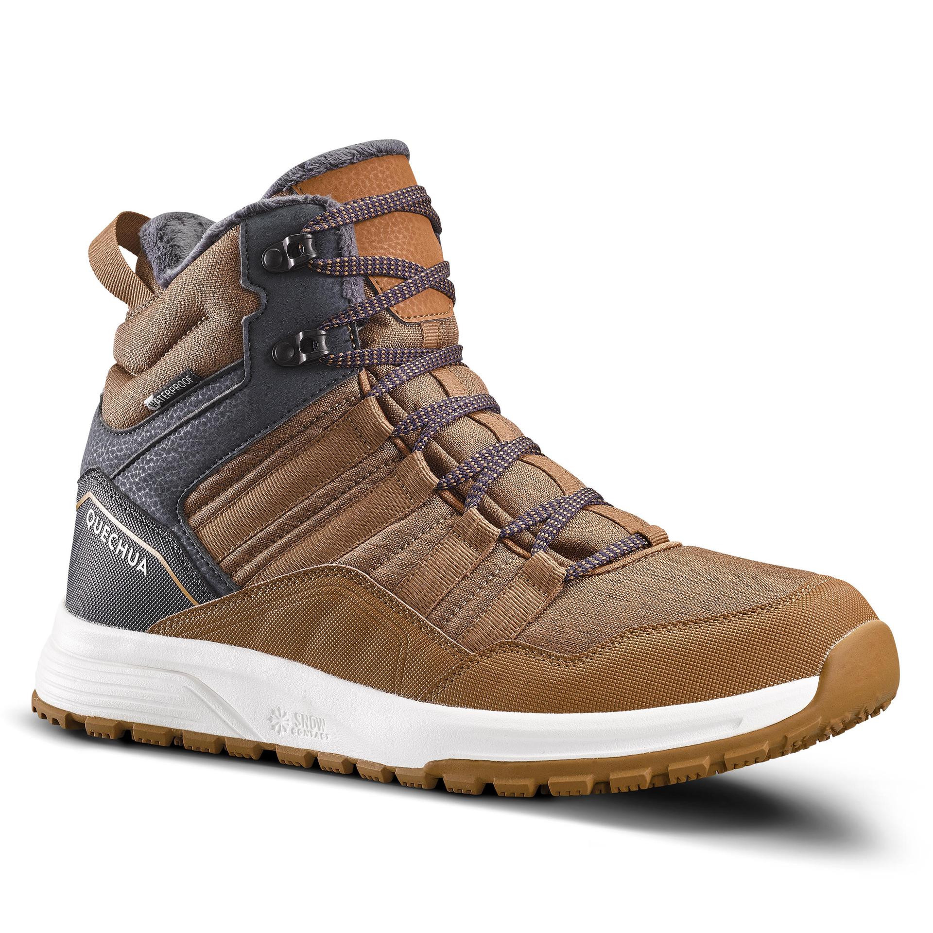 men's warm and waterproof hiking boots - sh500 mid