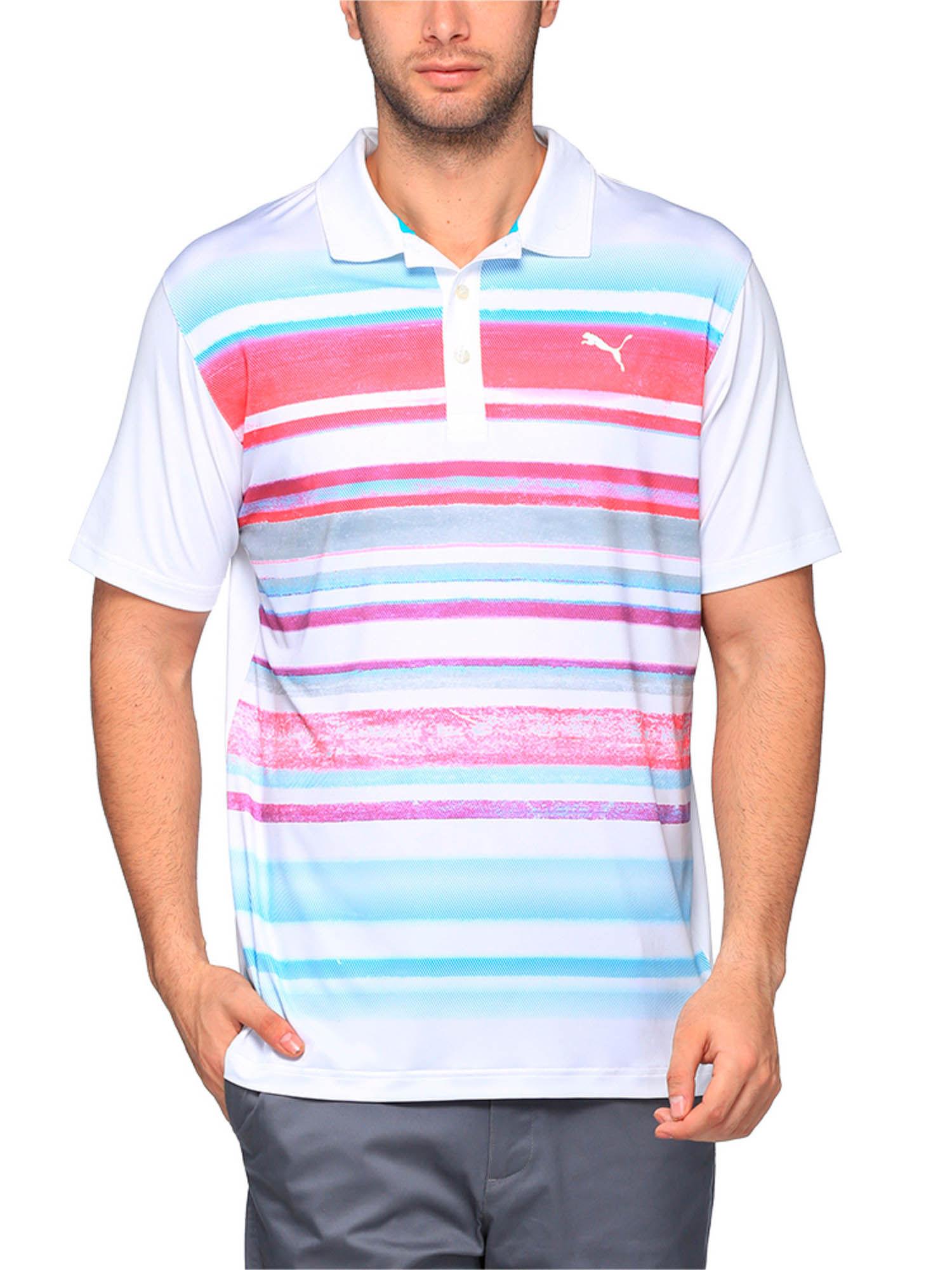 men's washed stripe golf polo t-shirt