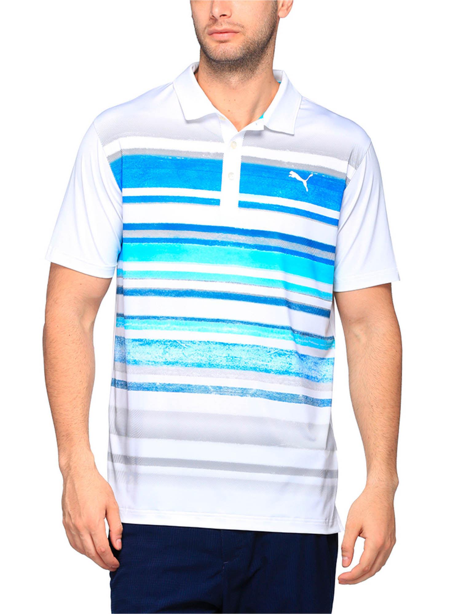 men's washed stripe golf polo t-shirt