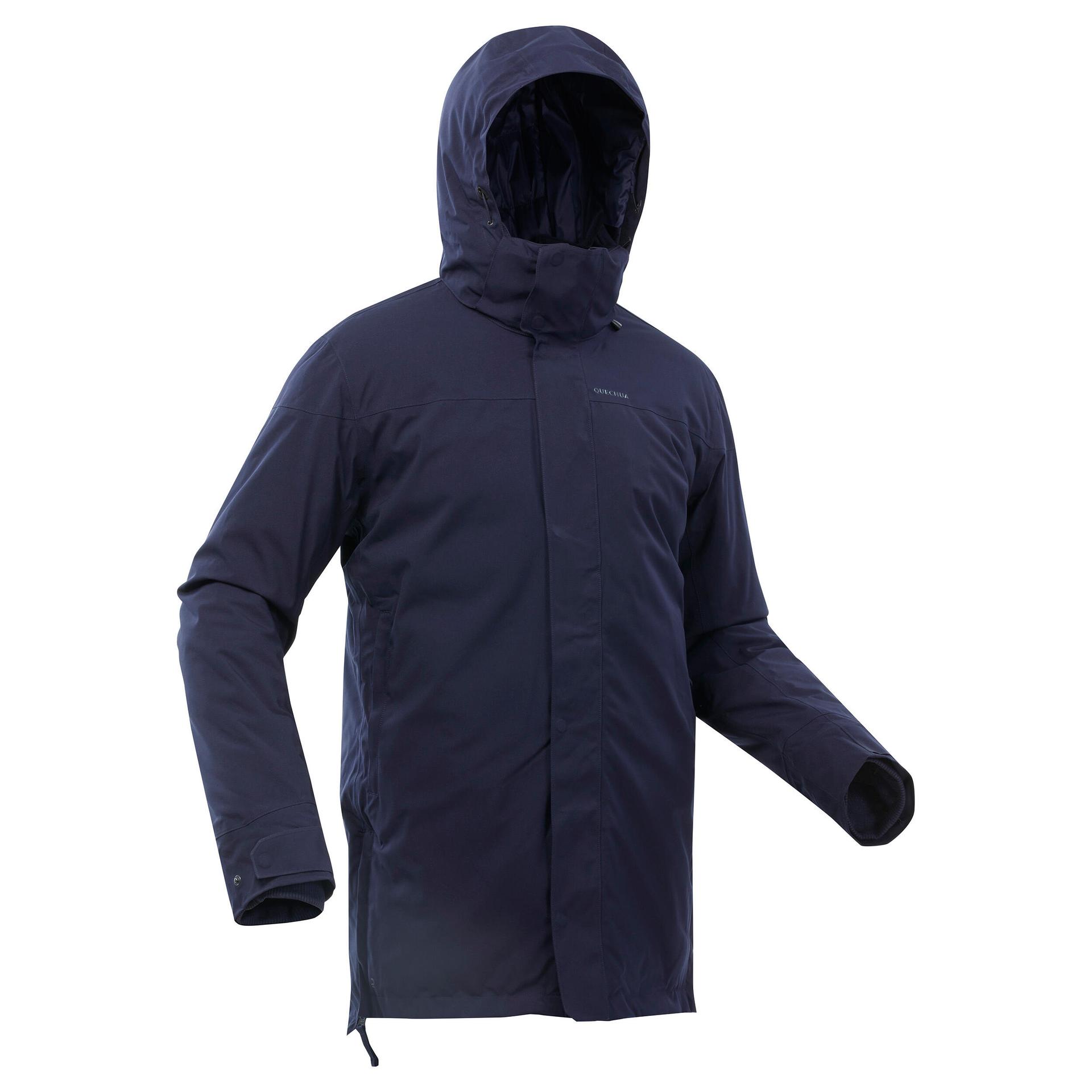 men's waterproof winter hiking parka - sh100 x-warm -10°c - blue