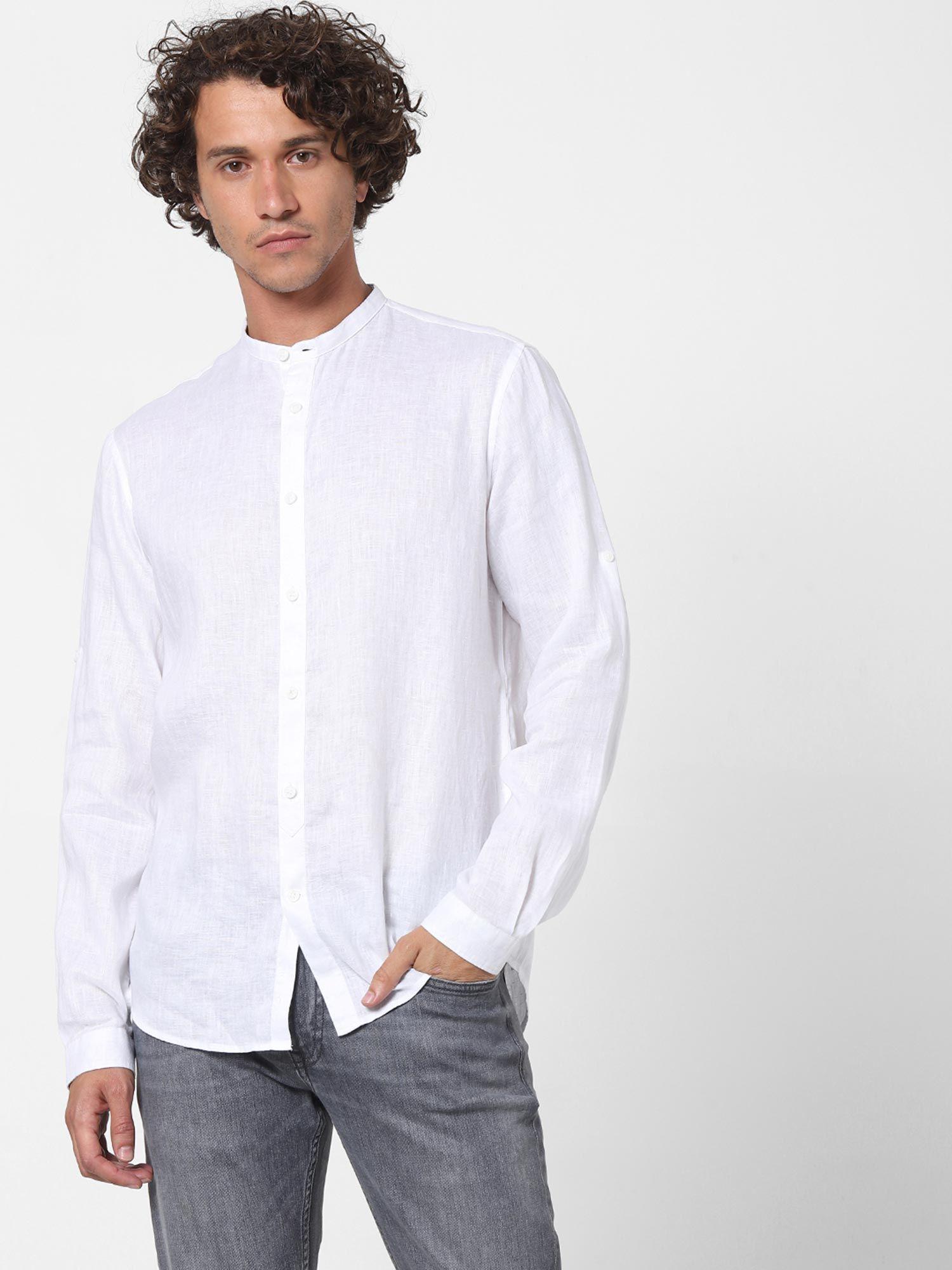 men's white casual shirt