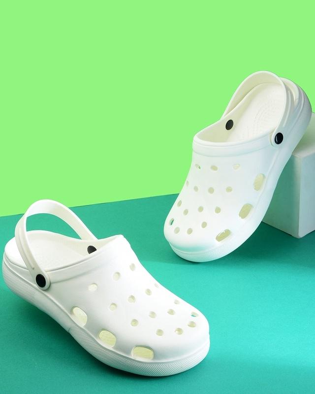 men's white clogs