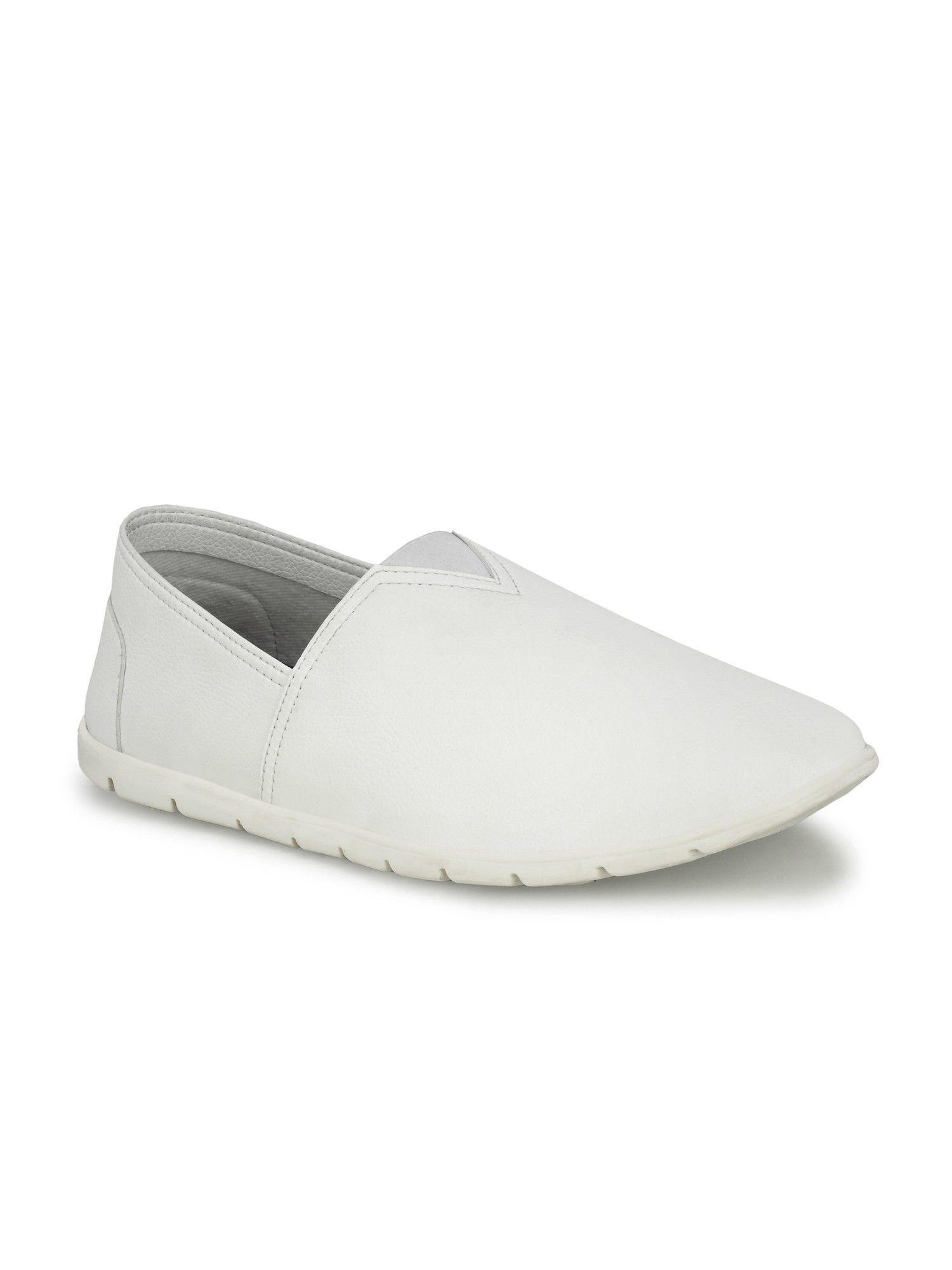 men's white leather slip on casual shoes