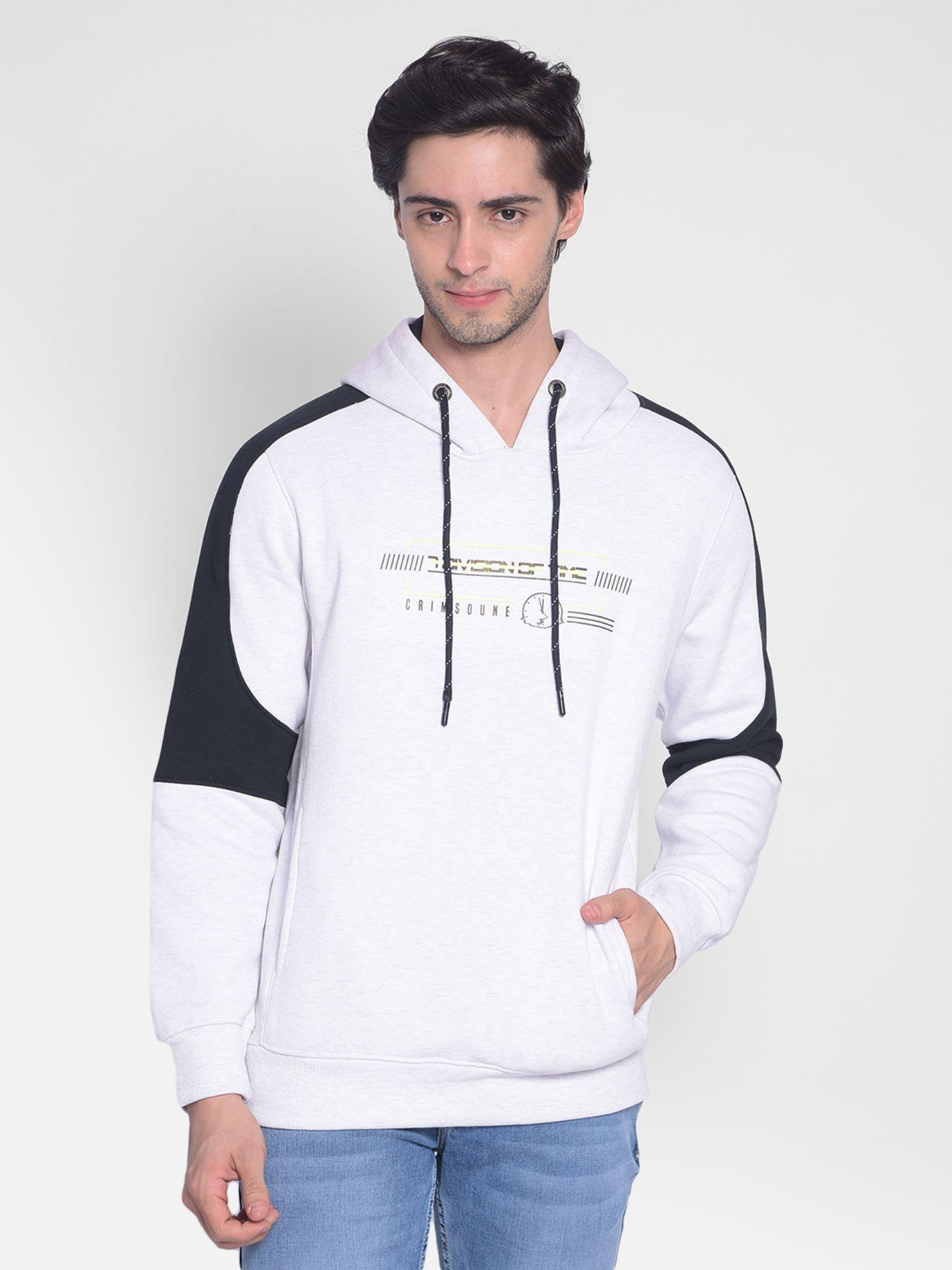 men's white printed sweatshirt