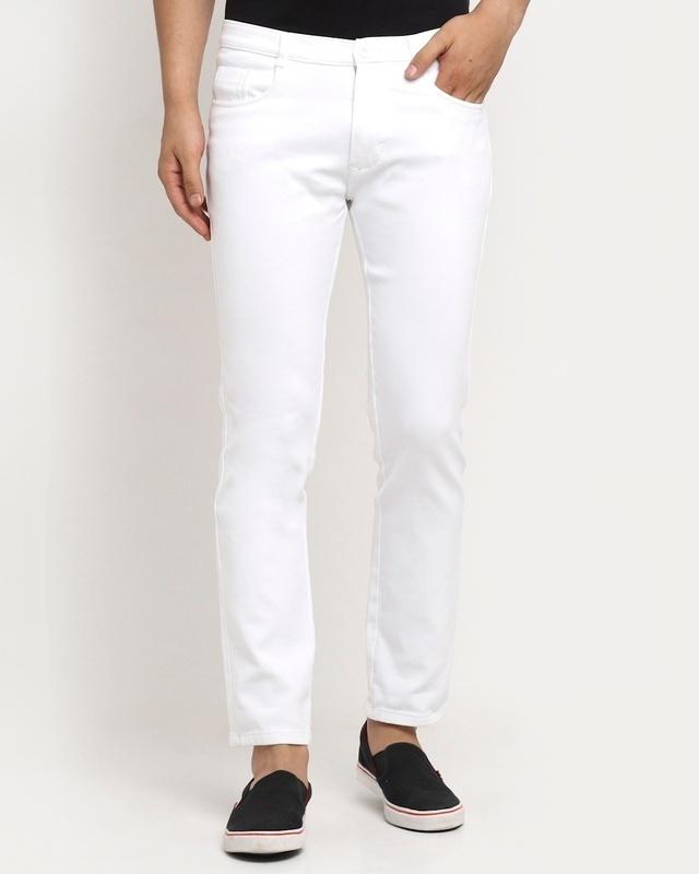 men's white slim fit jeans