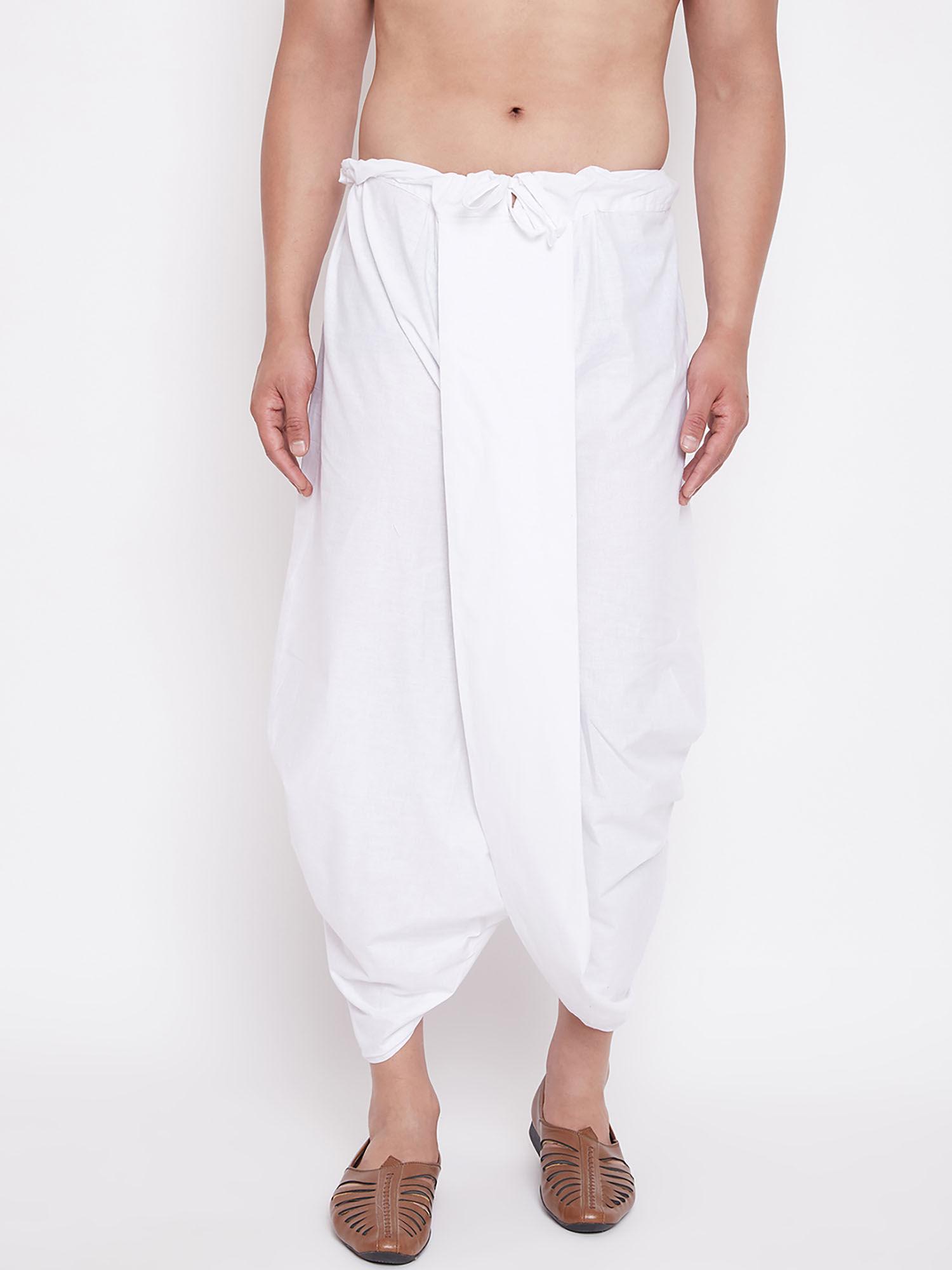 men's white traditional dhoti