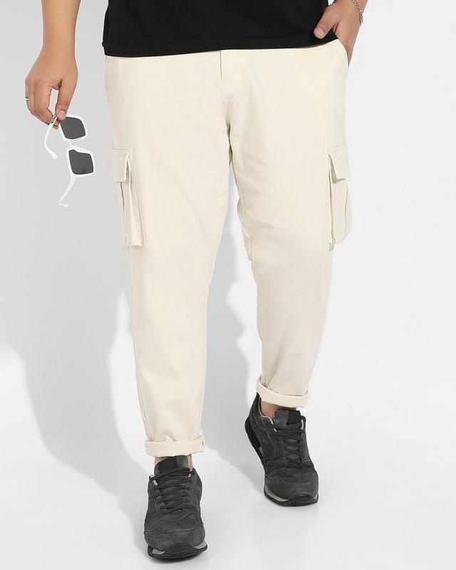 men's yellow oversized plus size cargo trousers