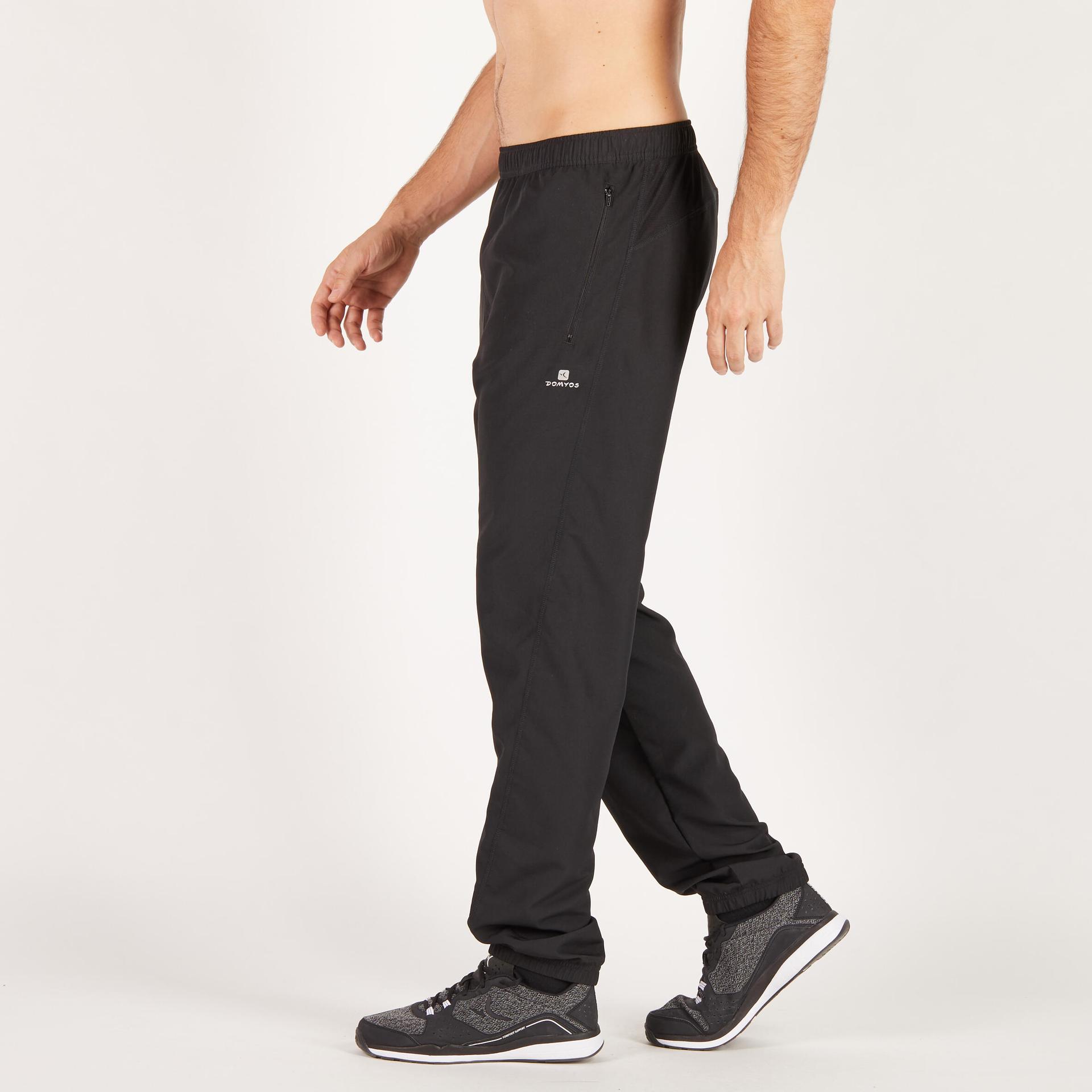 men's zip pocket fitness track pant - black