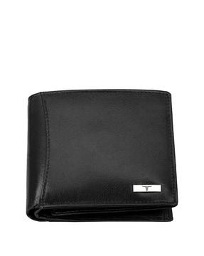 men  logo embossed bi-fold wallet