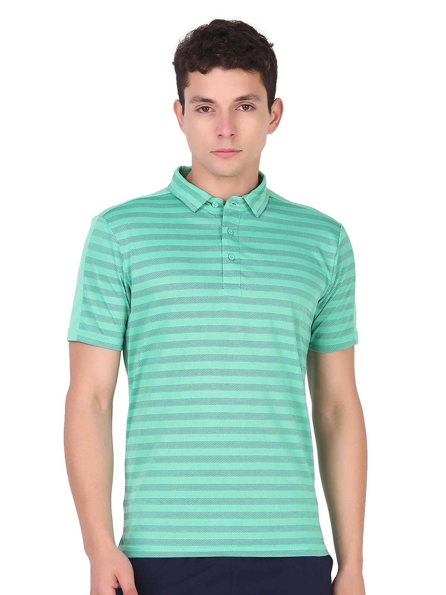 men 100% polyester polo t-shirt - green