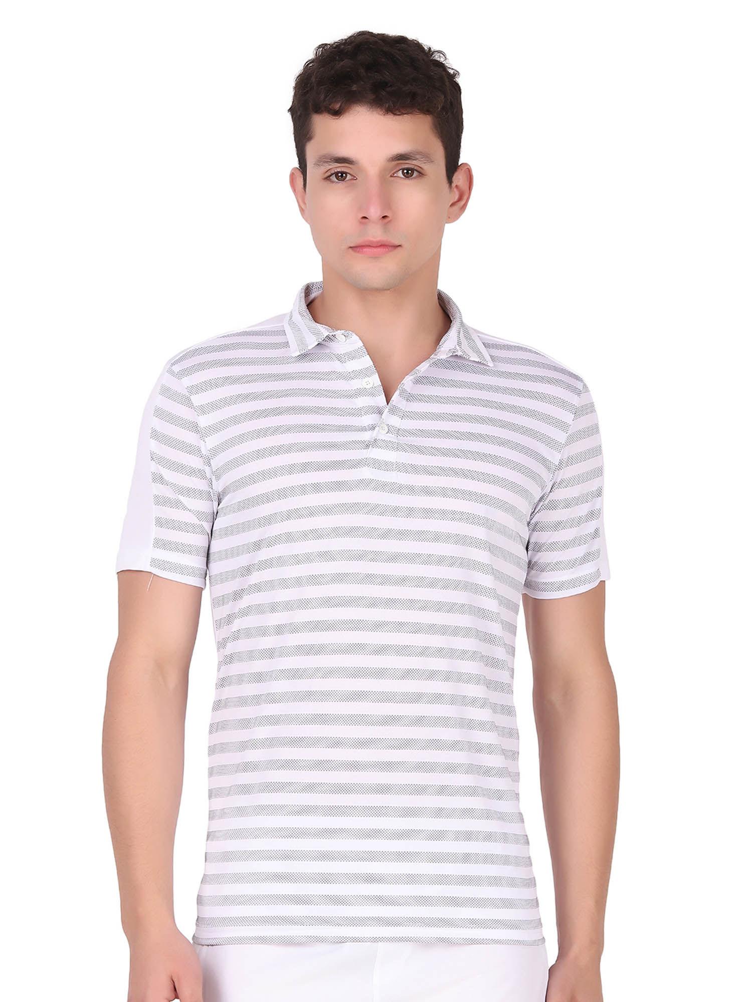 men 100% polyester polo t-shirt - white