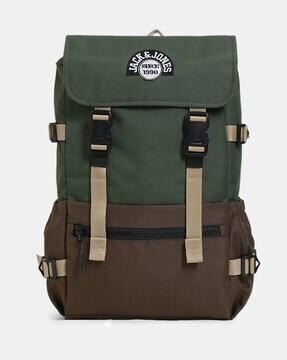 men 15" colourblock laptop backpack with adjustable shoulder straps