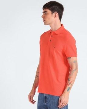 men 1985 slim fit polo t-shirt with logo embroidery