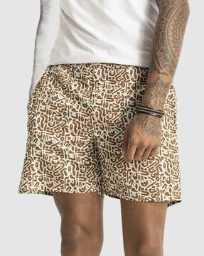 men abstract print boxers