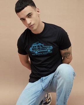 men abstract regular fit t-shirt