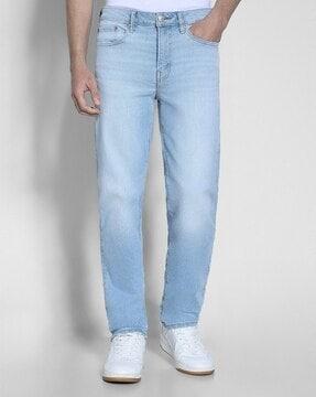 men airflex+ athletic light-wash straight fit jeans