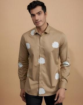 men all over flower printed tailored fit shirt