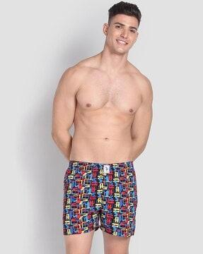 men all-over printed boxers with elasticated wasit