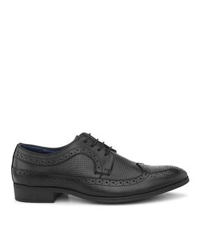 men almond-toe formal lace-up shoes