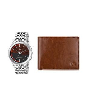 men analogue watch & wallet set