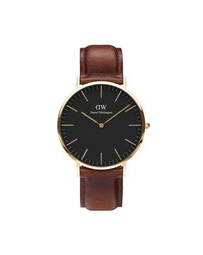 men analogue watch with leather strap-dw00100543