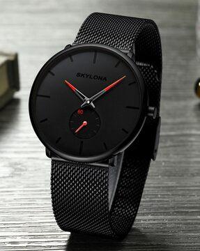 men analogue watch with metallic strap-2192