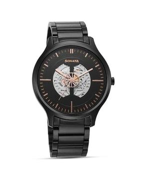 men analogue watch with stainless steel strap- 7140nm03