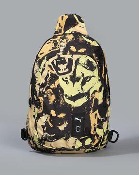 men animal print backpack