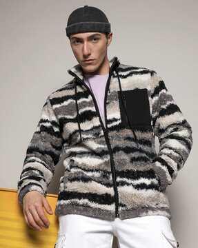 men animal print bomber jacket