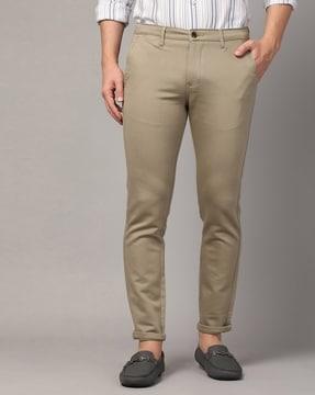 men ankle fit flat-front chinos