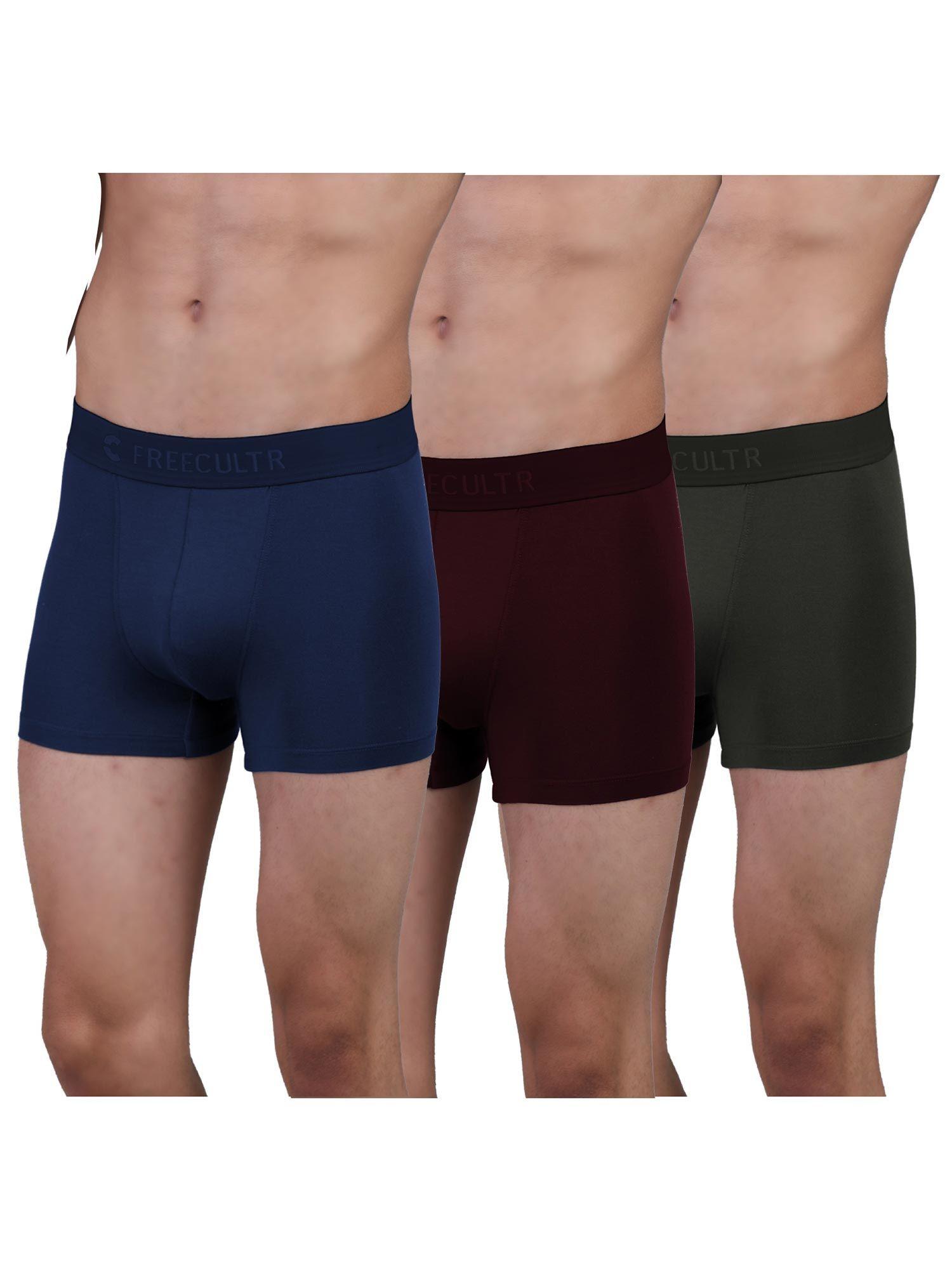 men anti-microbial air-soft micromodal underwear trunk (pack of 3)