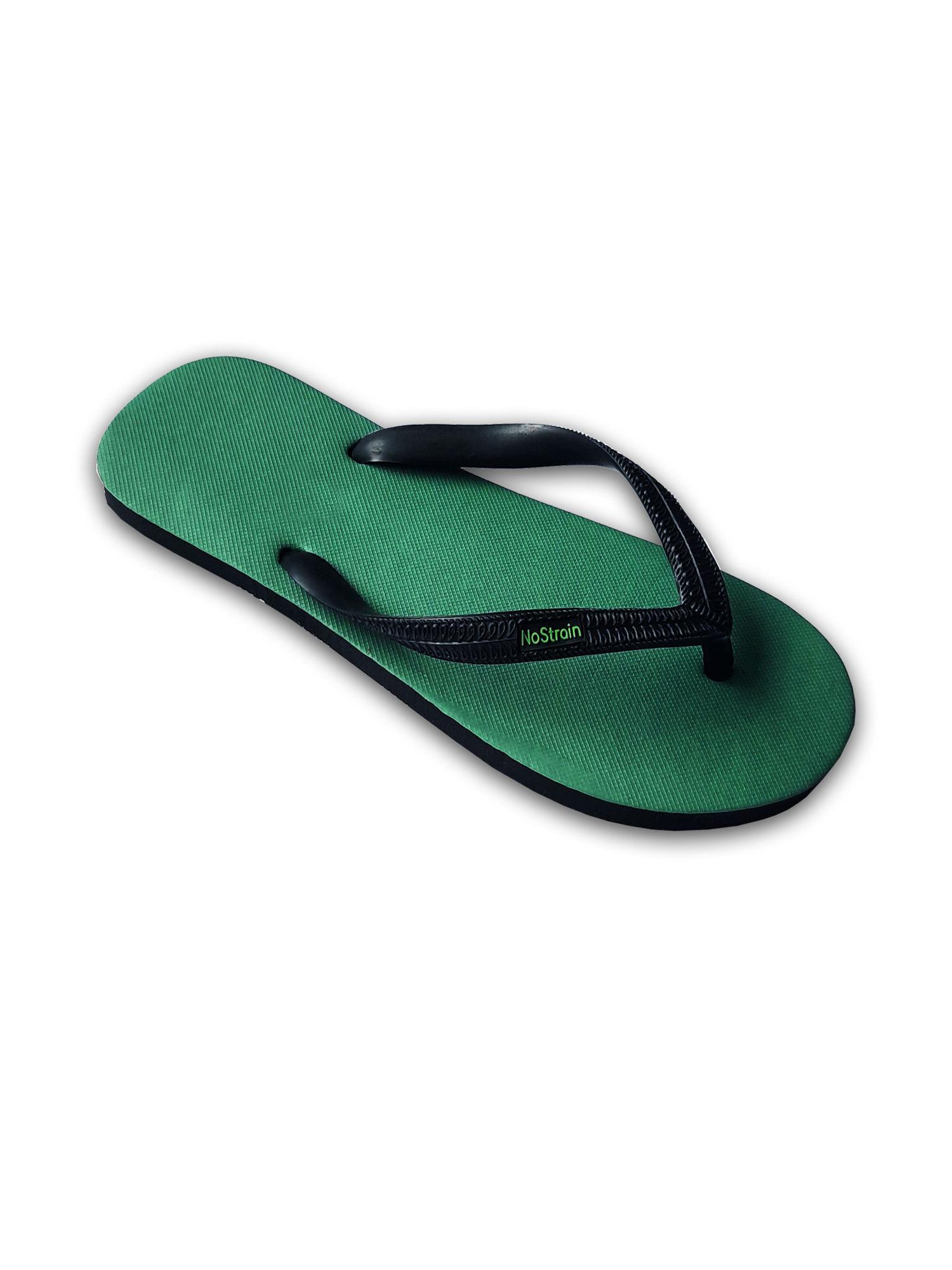 men anti skid twin color natural rubber flip flops olive black