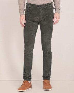 men austin trim fit flat-front corduroy chinos