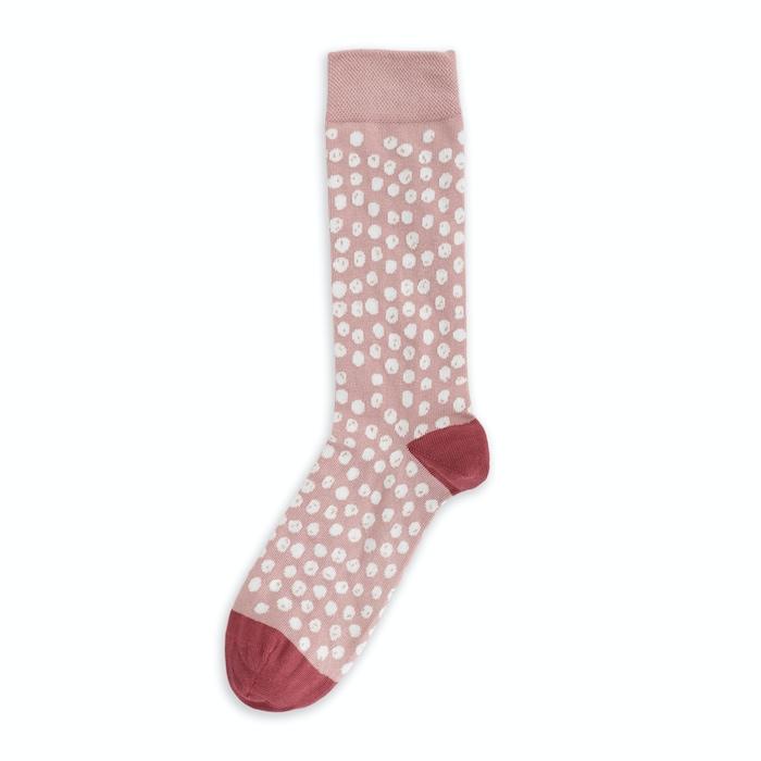 men baby pink all over spot socks