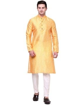 men bandhani print regular fit kurta