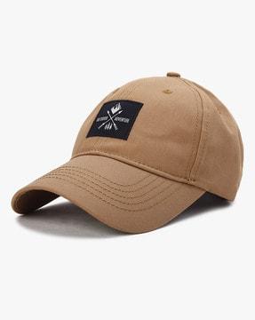 men baseball cap with text applique