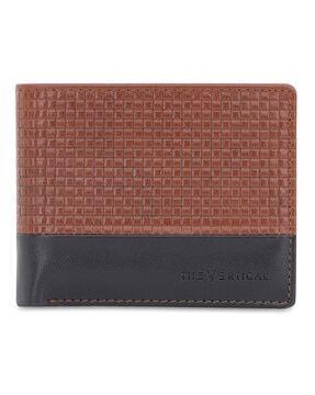 men basket weave bi-fold wallet