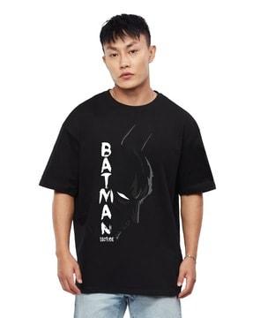 men batman print oversized crew-neck t-shirt