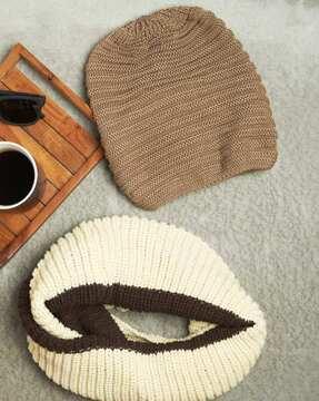 men beanie cap with scarf