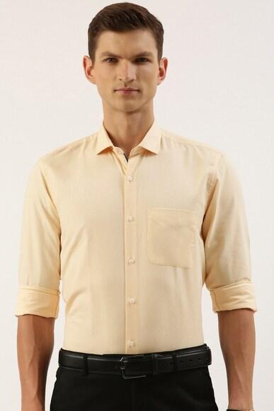 men beige regular fit formal shirts