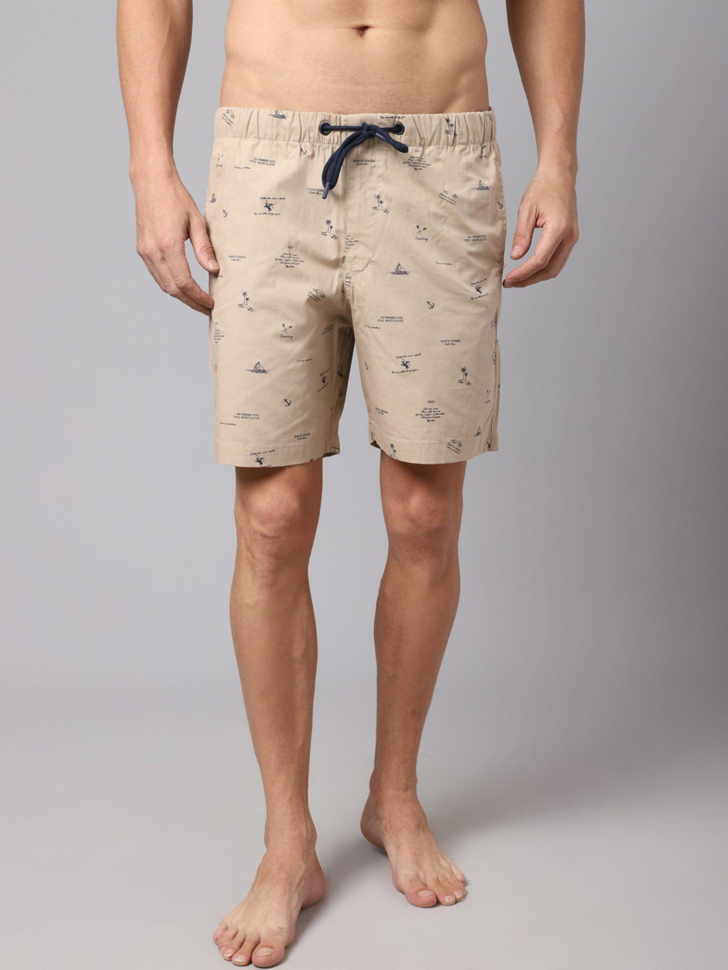 men beige shorts