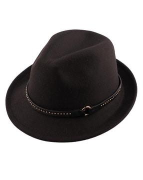 men belated fedora hat with upturned brim