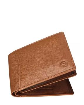 men bi-fold wallet with embossed logo